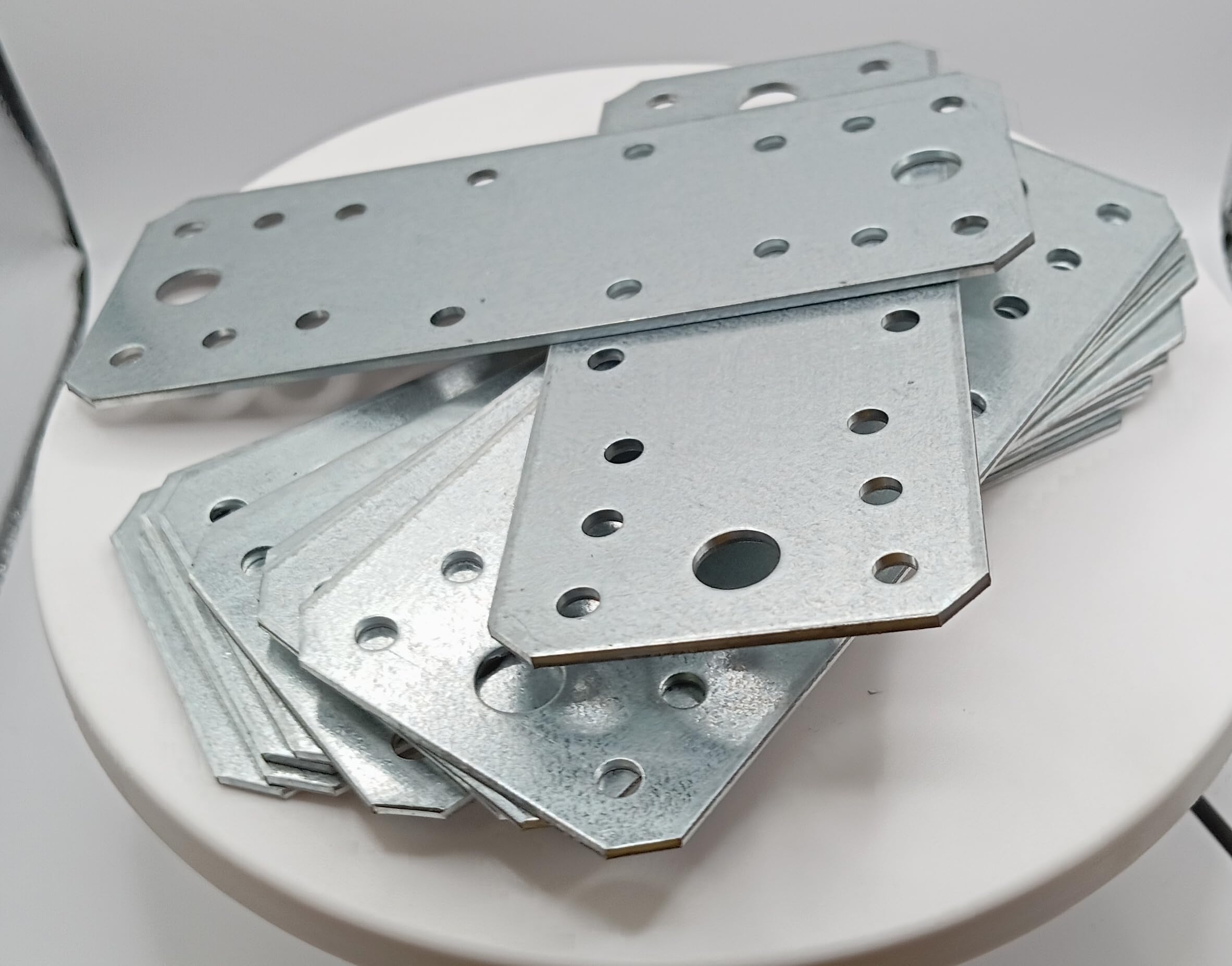 30 placas de unión planas galvanizadas de alta resistencia, chapa de acero de 140 x 55 x 2 mm