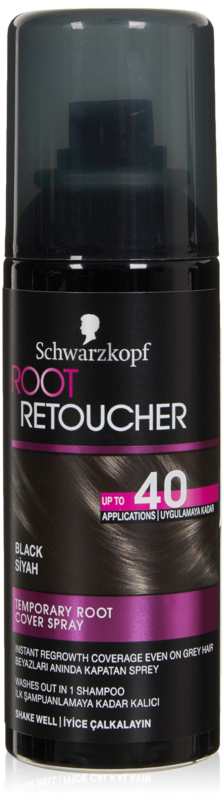 Schwarzkopf Root Retoucher Beyazları Anında Kapatan Sprey Boya Siyah 120 ml