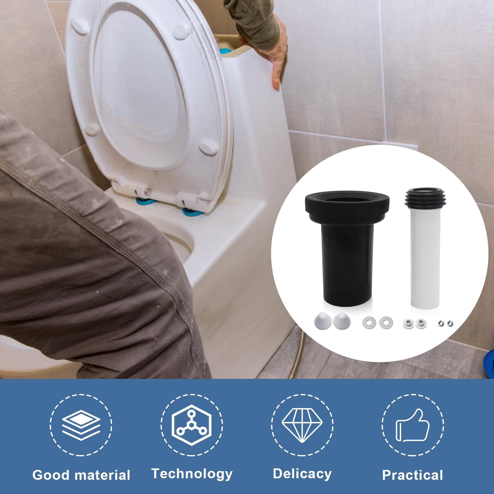 Set de raccordement pour WC mural, en PVC, diamètre du tuyau 90/110, longueur 180 mm, compatible avec Geberit Duofix 405.116.00.1, tuyau de vidange pour WC mural