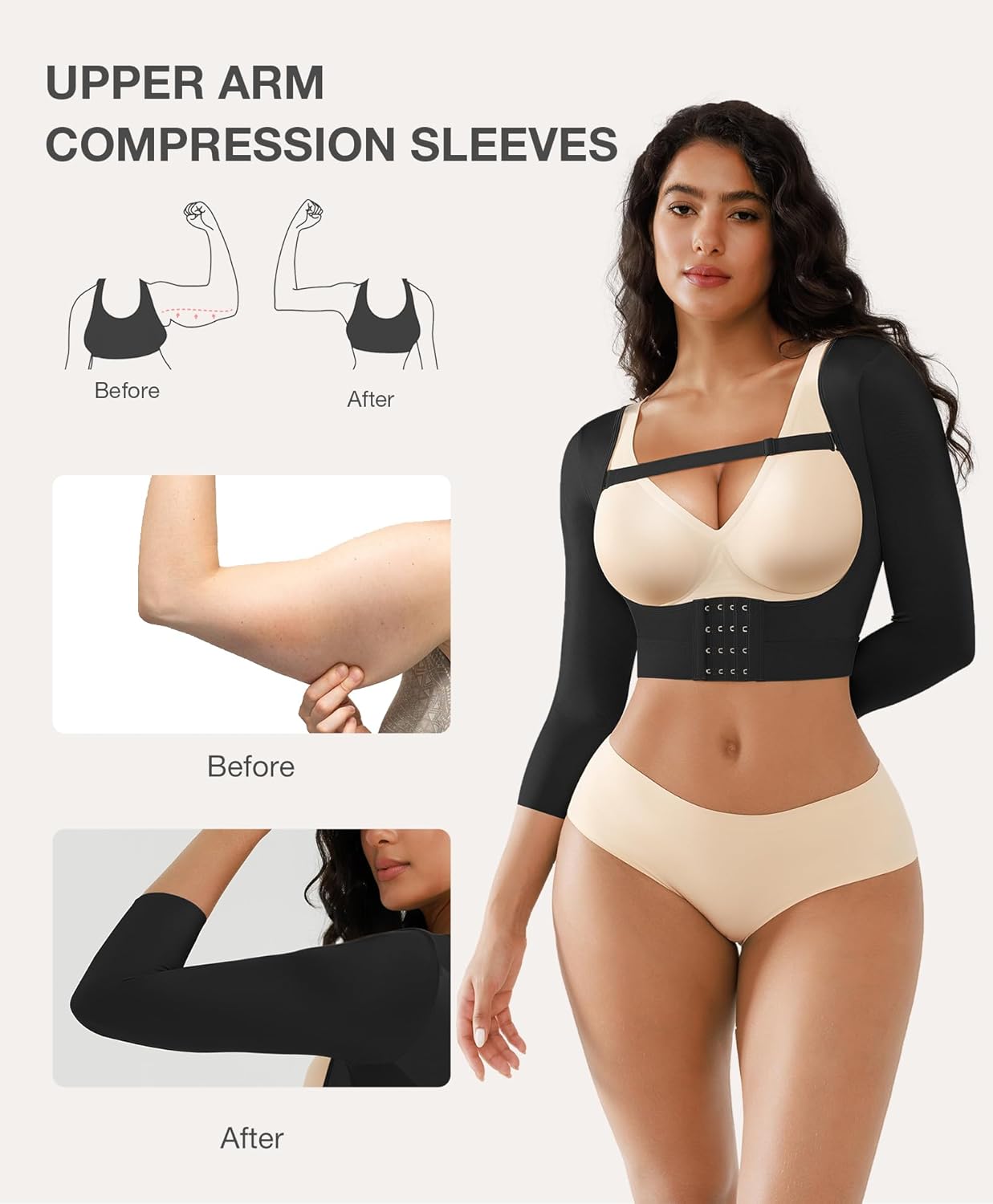 Lover-Beauty Arm Compression Sleeve for Women Arm Shapers Lipo Post Surgery Garments Posture Corrector - Image 2