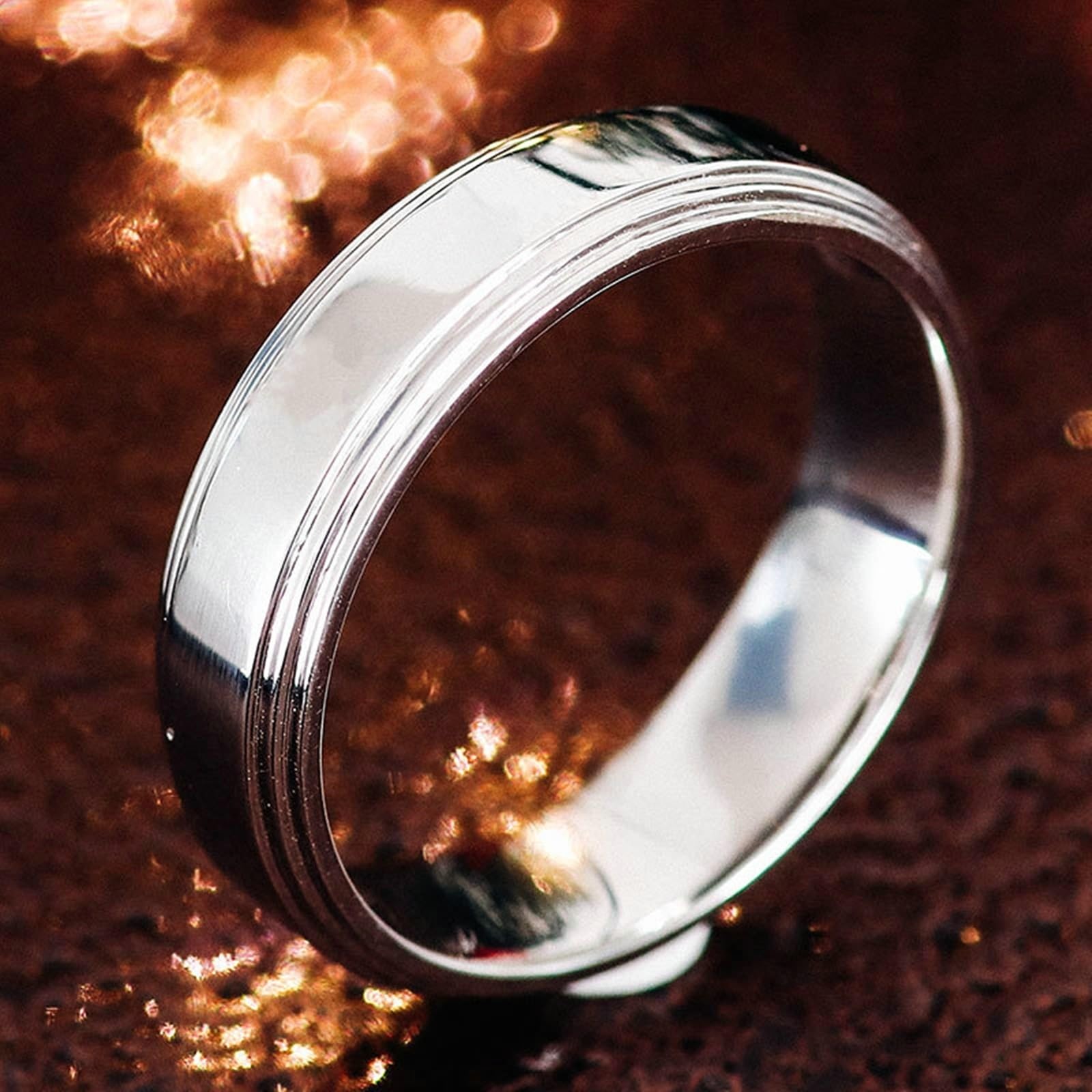 Wycian Anillo de hombre ajustable, anillo de boda para hombre, oro amarillo de 9 quilates, apto para graduación, compromiso, amistad, con grabado