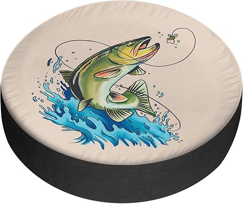 Miniatura 7 de Cubierta de neumático de repuesto para remolque de viaje, pesca, divertida, impermeable, resistente al sol, CRV, cubierta de neumático de repuesto