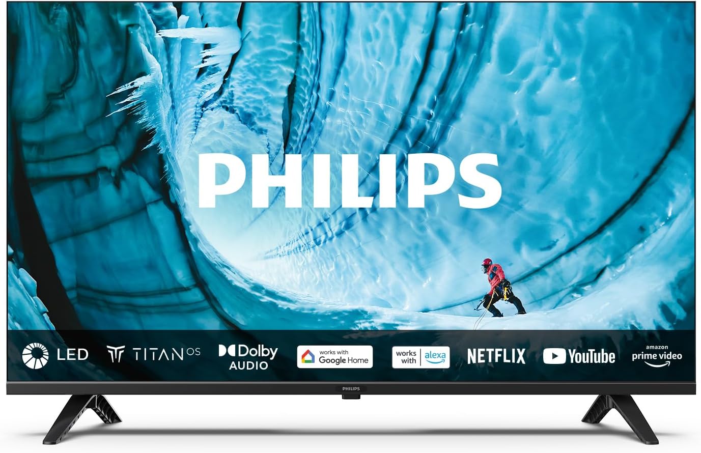 Philips 32PHS6009 HD LED Smart TV - 32 Inch Display with Pixel Plus, Titan OS Platform and Dolby Digital Sound, Works with Alexa and Google Voice Assistant - Matt Black