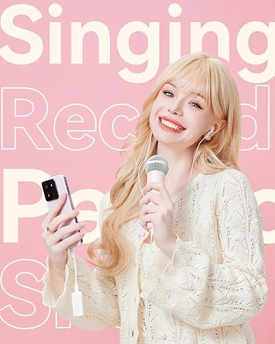 Miniatura 5 de Micrófono de canto con auriculares y soporte, ideal para grabación vocal, podcasting, transmisión en vivo, juegos, compatible con Smule & Starmaker