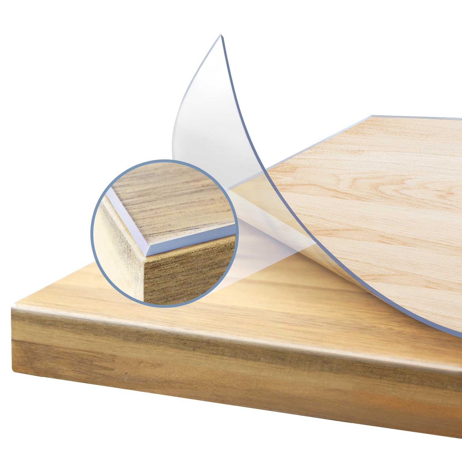 FLODI. Transparent Table Protection Cover (160 x 110 cm) Customiable Waterproof Dining Table Desk Protector Mat 2 mm Thick Wipeable PVC Anti Slip Pad