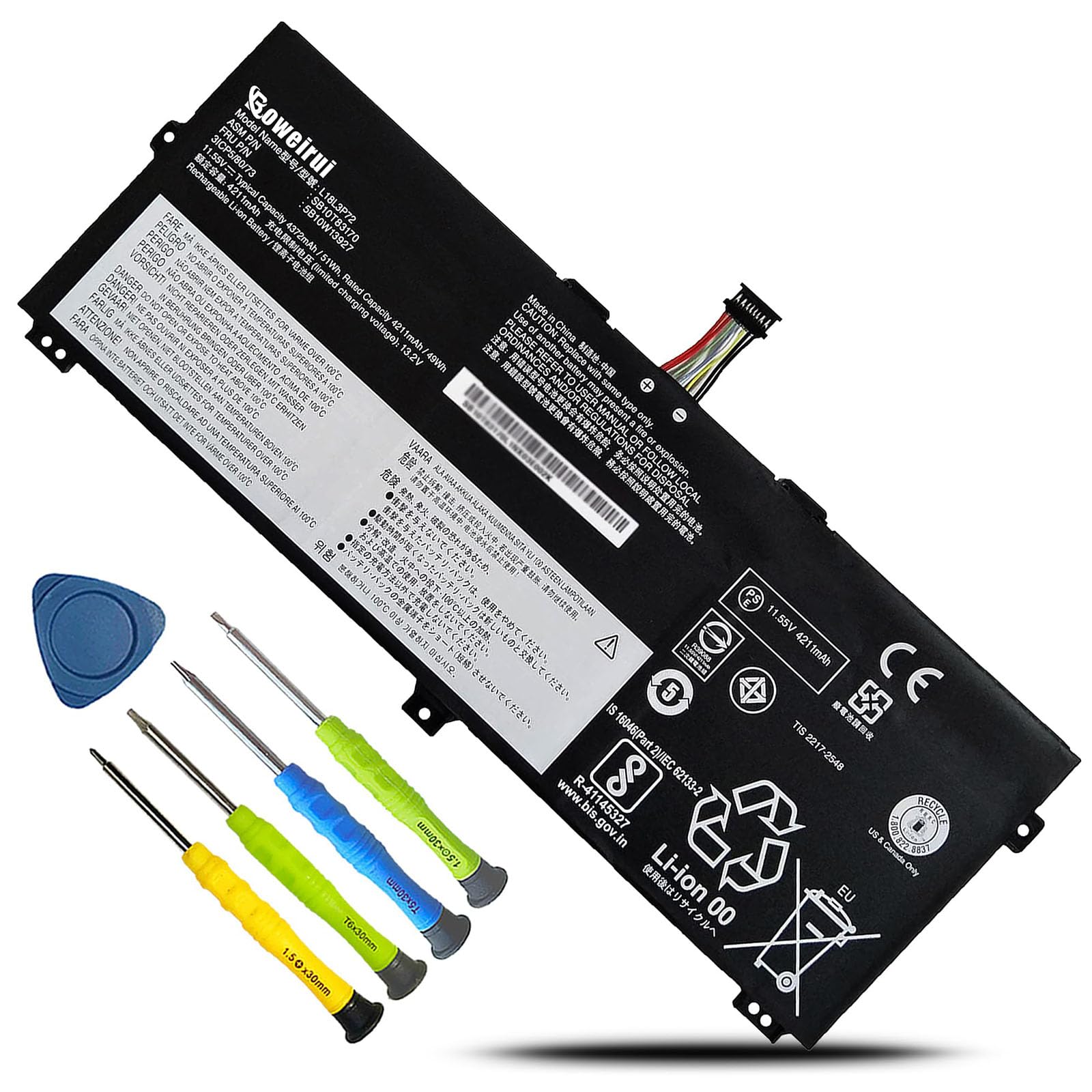 Amazon.com: BOWEIRUI L18L3P72 Laptop Battery Compatible with