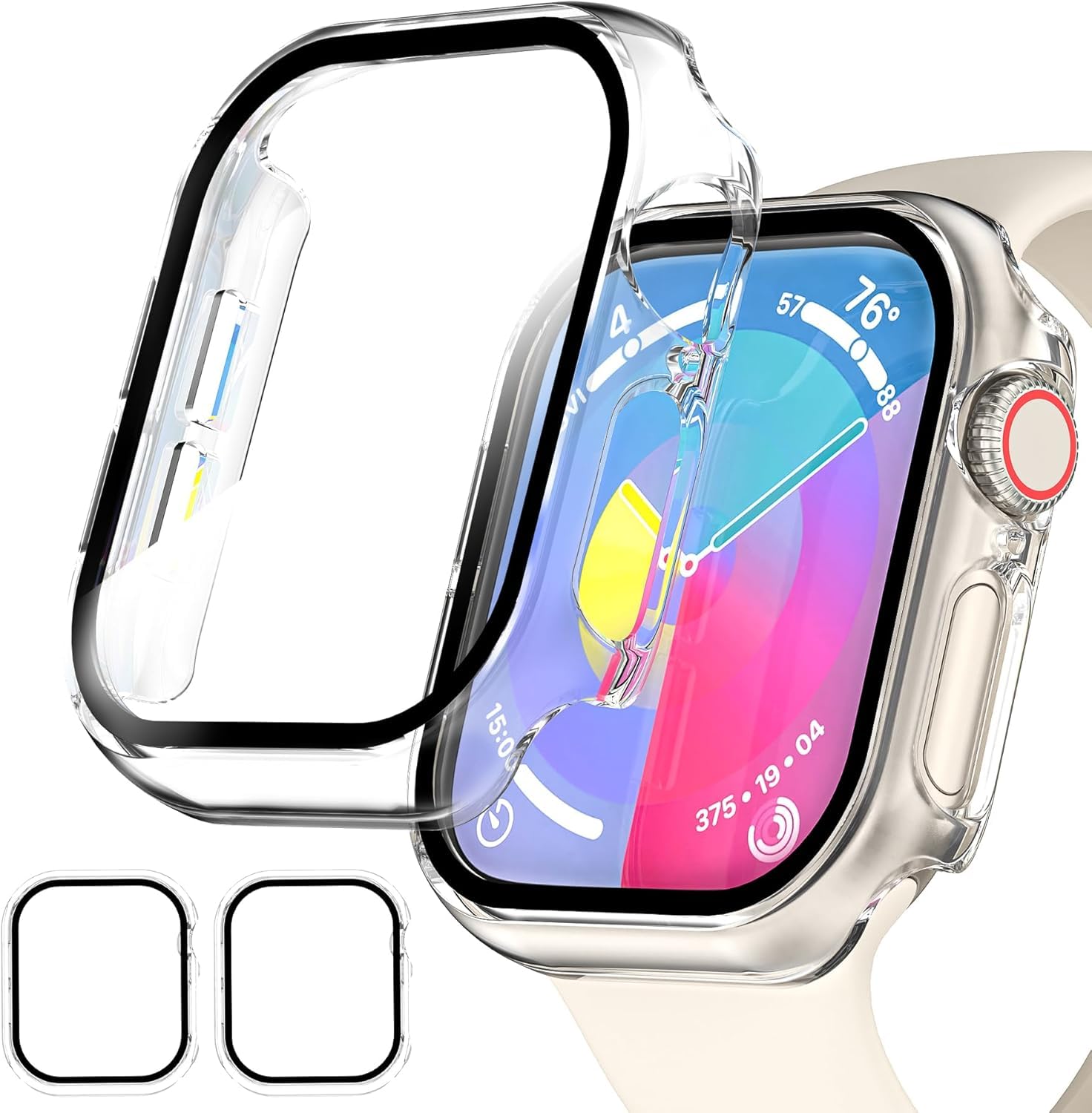 Meyaar 2 Pack Hard Case for Apple Watch Series Screen Protector, Tempered Glass Bumper Anti-Scratch HD Ultra-Thin Protective Face Cover for iWatch Series (Clear, 46mm (Series 10)) (B0DH8N6CYV) Amazon Price History, Amazon Price Tracker