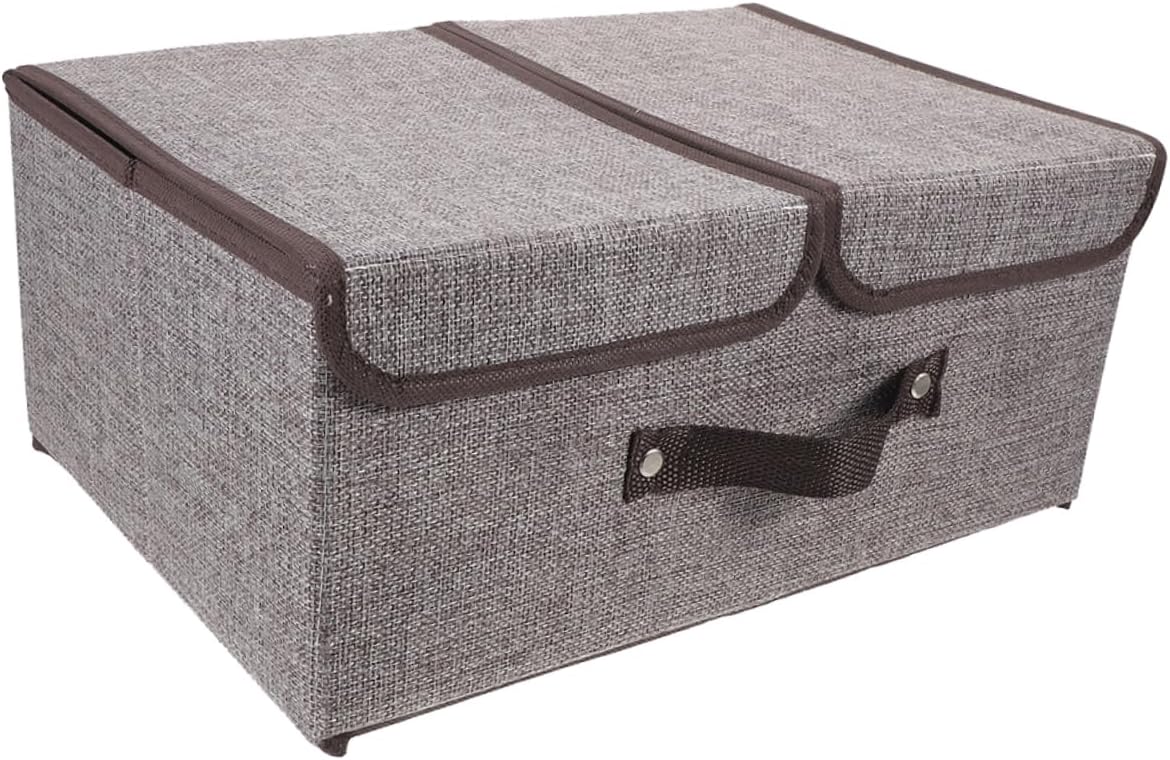 Happyyami Capacity Foldable Clothes Organizer Bin with Dual Lid Design for Closet Storage Compact Storage Box for Easy Access and Transport Space Saving for Home