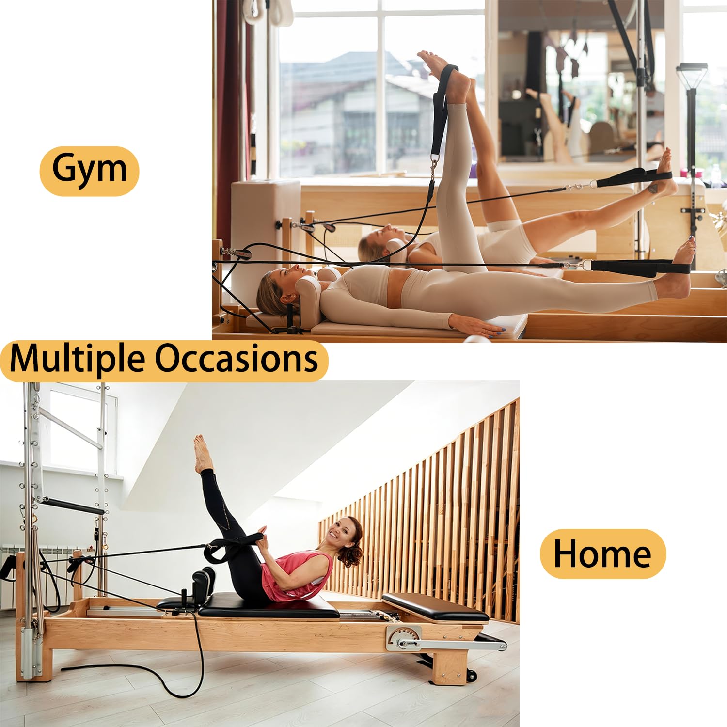 Corde di ricambio per Pilates Reformer, confezione da 2 cinghie in nylon per Pilates Reformer da 260 cm, per Pilates Reformer, accessori per attrezzature per yoga e fitness