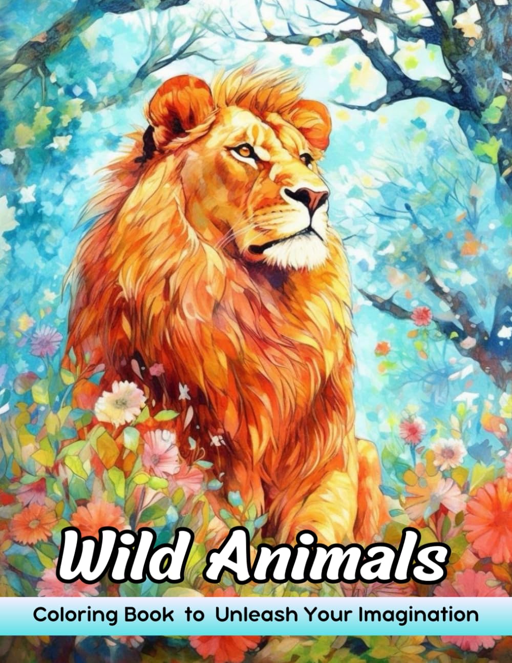 Wild Animals Adult Coloring Book with Wild Animals for Stress Relief and Relaxation