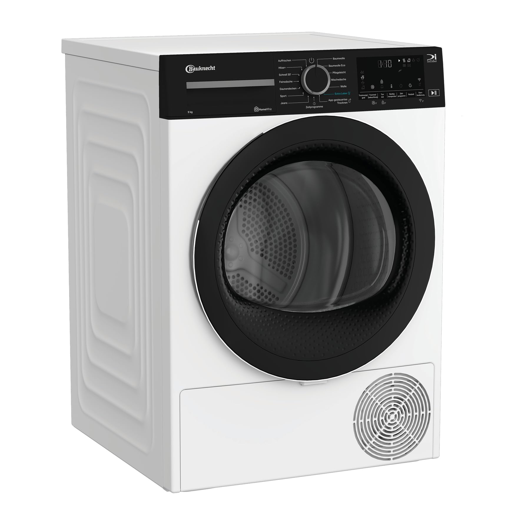 Bauknecht BT 9RC WS Wärmepumpentrockner, 9 kg, Precision Dry – Intelligentes Trocknen, Adaptive Dry, HomeWhiz App, Startzeitvorwahl und Restzeitanzeige, Weiß