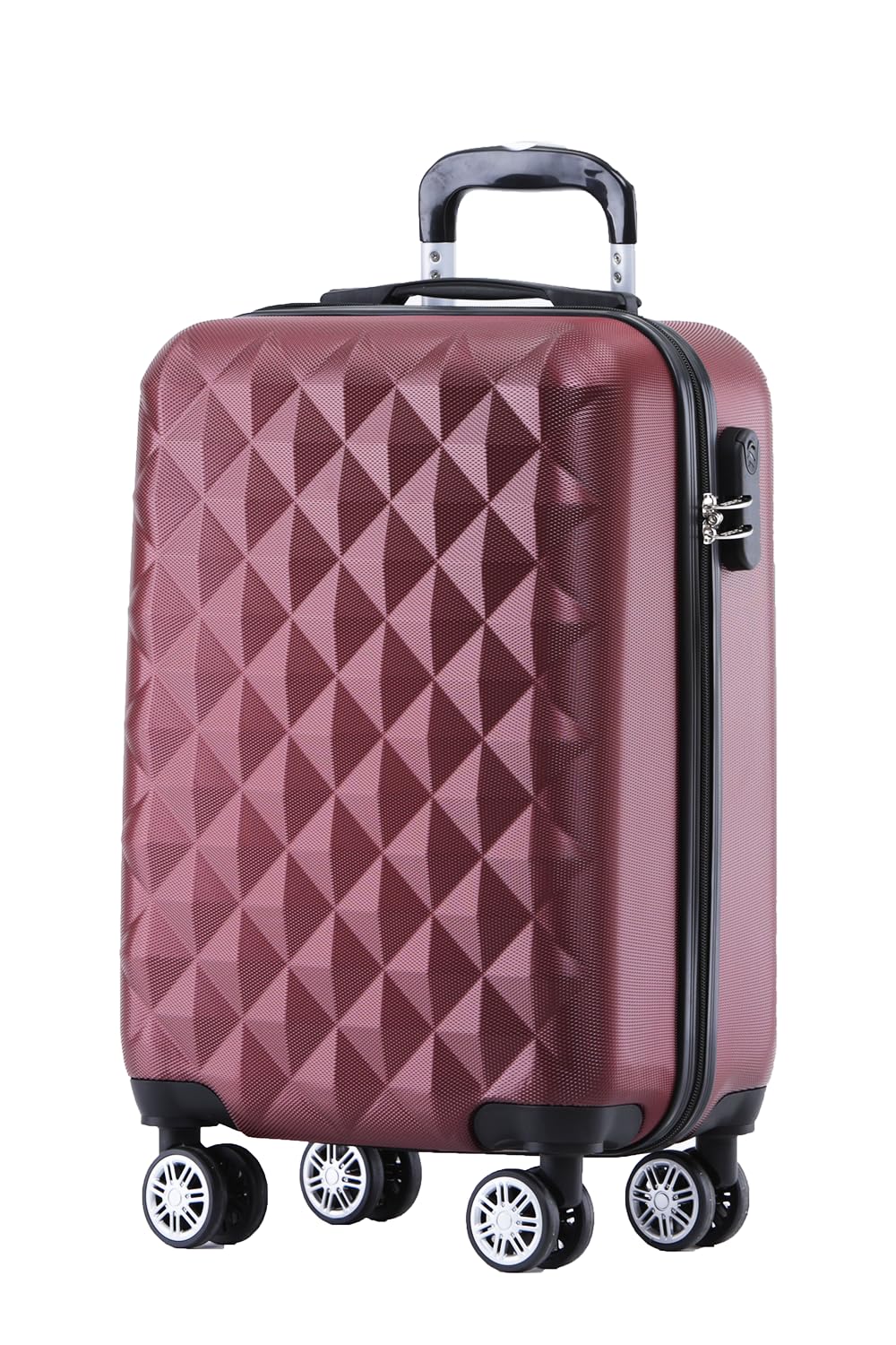 BEIBYE 2066 Hartschalenkoffer aus ABS, Reisekoffer mit 4 Zwillingsrollen und Zahlenschloss, Erweiterbarer Trolley Koffer L XL + Handgepäck M (ohne Erweiterung), Kofferset oder Einzelkoffer
