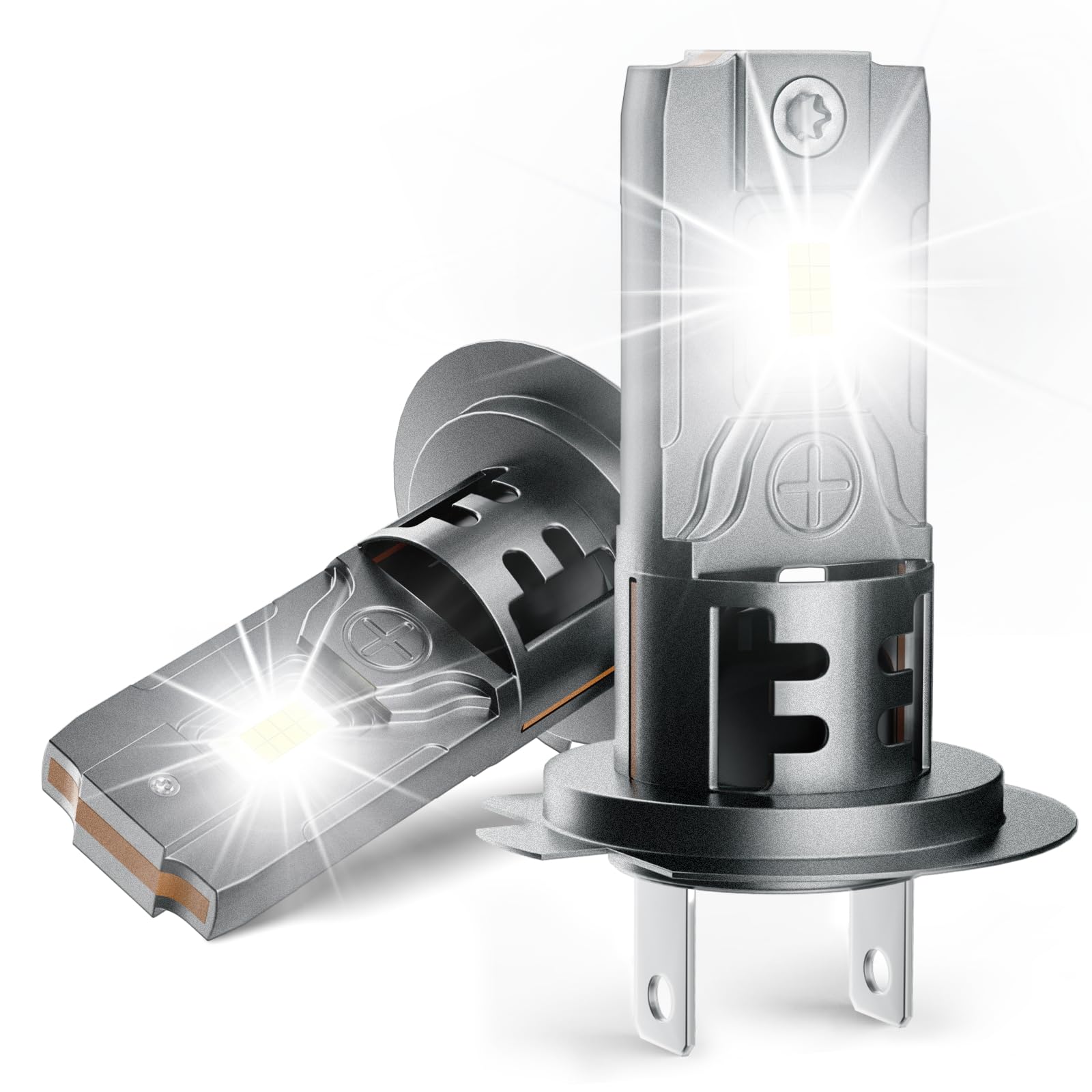 Defvnsy Lampadine H7 LED, 55W 22000ML Brillante Luminosità Lampada con Ventola di, 12V 6500K Bianco Lampadina H7 Luce, Plug and Play Luci LED Auto 1:1 Sostituzione per Alogena (Confezione da 2)