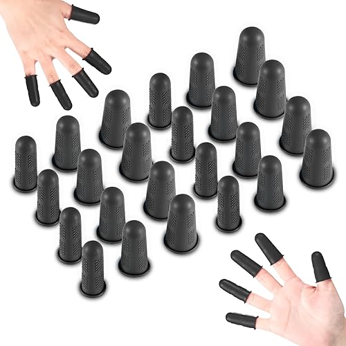 Protectores de dedos, 24 unidades de 3 tamaños, fundas de goma para dedos, protector de dedos de silicona, puntas de agarre, guantes de protección