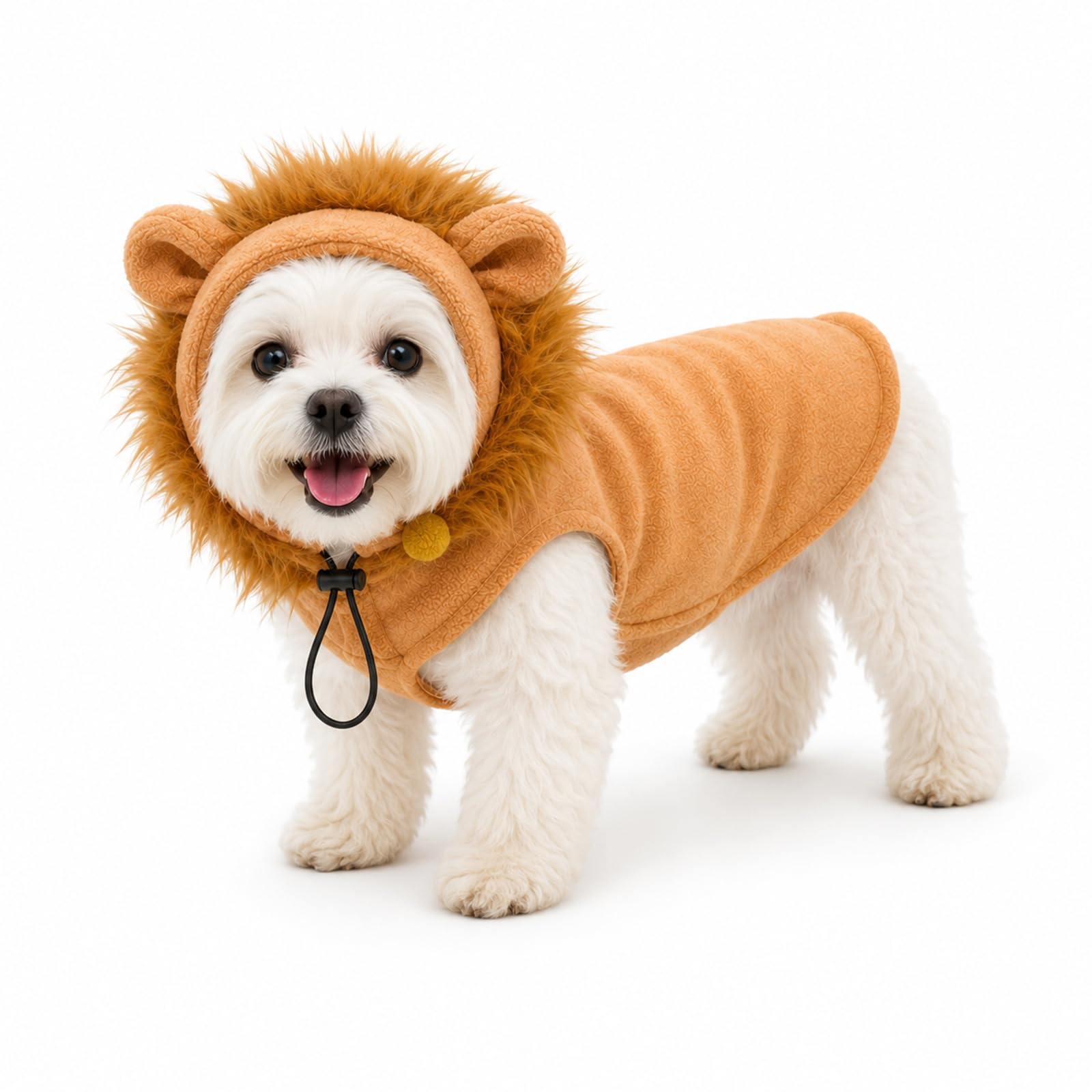 Colenumone dog costume Cosplay Outfit, Pet Mane Hood & Vest Set Yellow M