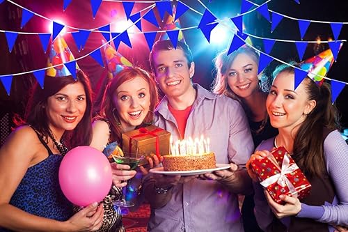 Miniatura 7 de Banderín azul para hacer tú mismo, banderines en blanco, banderas de tela triangular sólida, decoraciones para festivales, celebraciones,