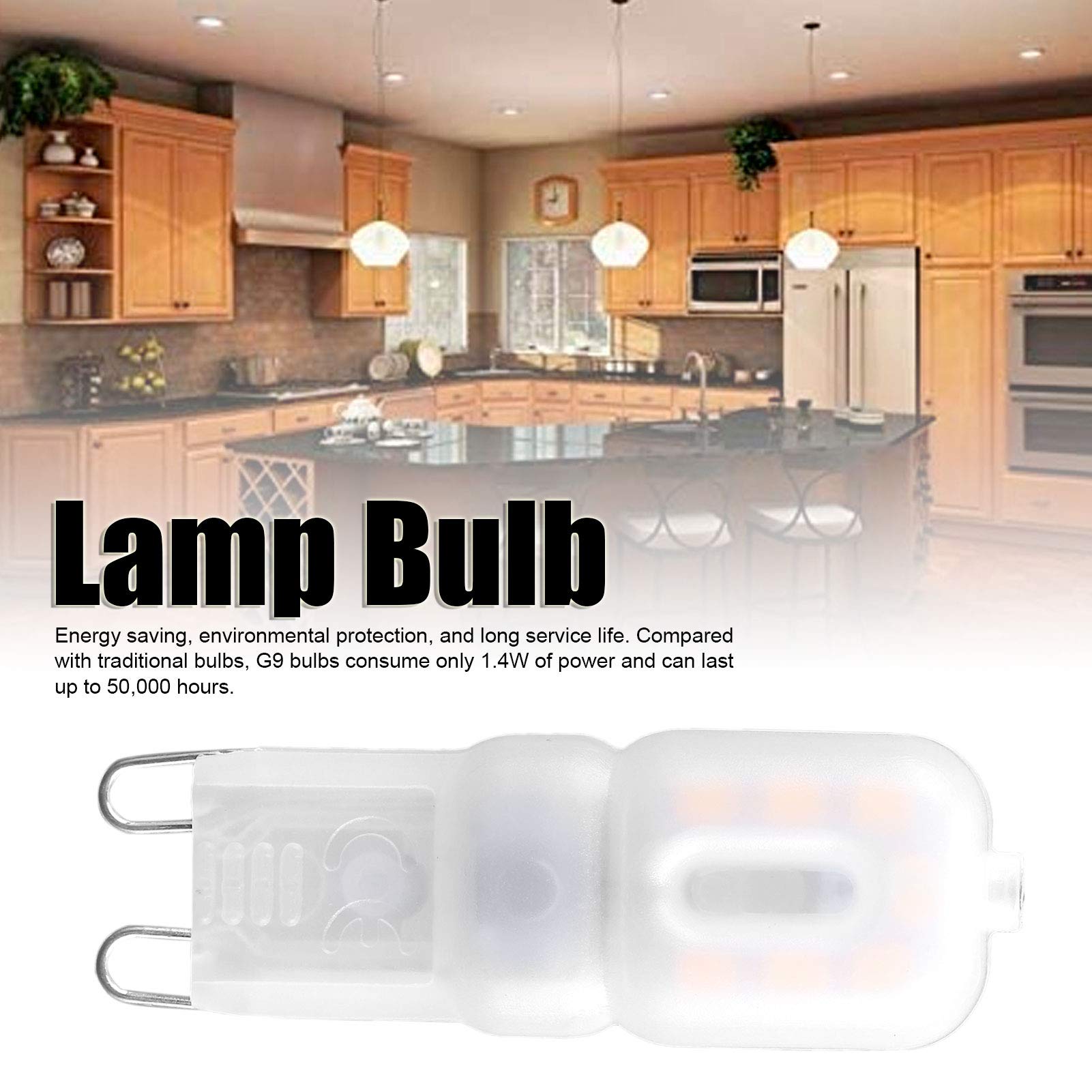 Marhynchus 1.5W Light Bulb, LED G9 Bulb 14LED Warm White, Energy‑Saving PC Material for Chandelier Ceiling Fan, Cabinet Light - Image 2