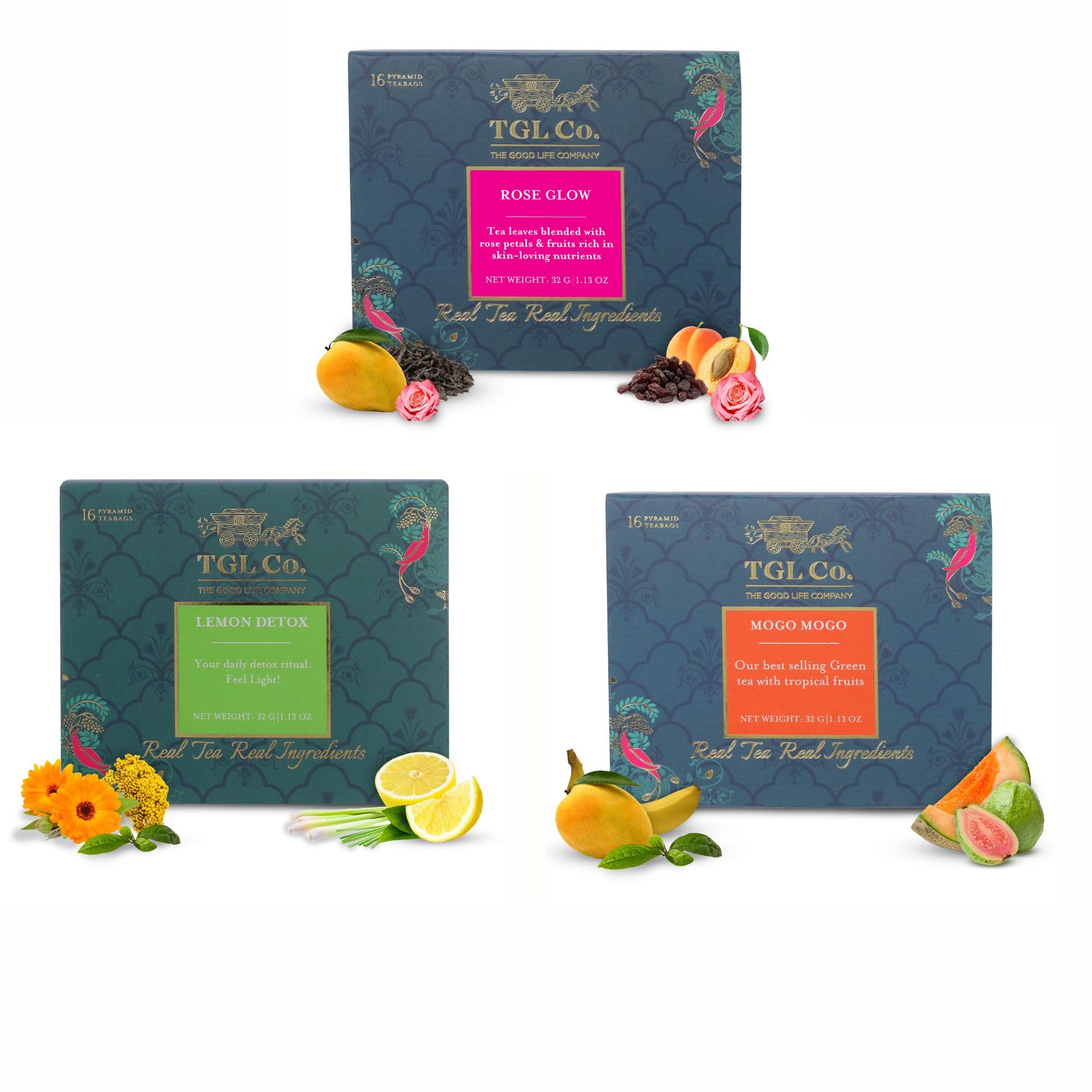 See full amazon price history chart for TGL Co. Bundle Pack - Mogo Mogo Green Tea Bags, Lemon Detox Green Tea Bags & Rose Glow Black Tea Bags(16 Tea Bags) Pack of 3 TGL Co. Bundle Pack - Mogo Mogo Green Tea Bags, Lemon Detox Green Tea Bags & Rose Glow Black Tea Bags(16 Tea Bags) Pack of 3 (B0CTMV9X83) Amazon Price History, Amazon Price Tracker