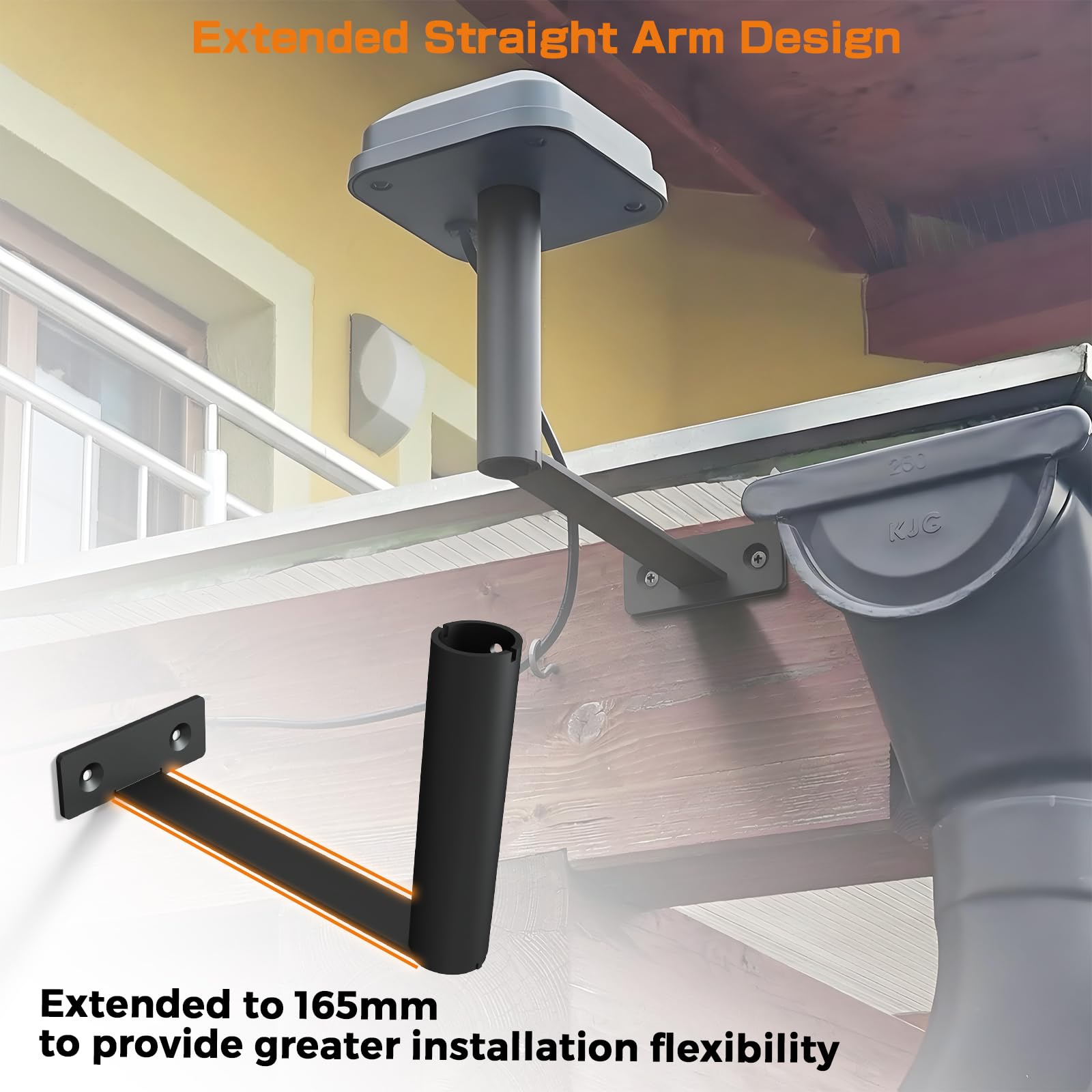 Wandhalterung kompatibel mit Segway Navimow GPS, 90° Edelstähle Winkelhalterung für Navimow i105E & i108E – Verbessertes Sichtfeld der Antenne – Wetterfest & Rostfrei - 2