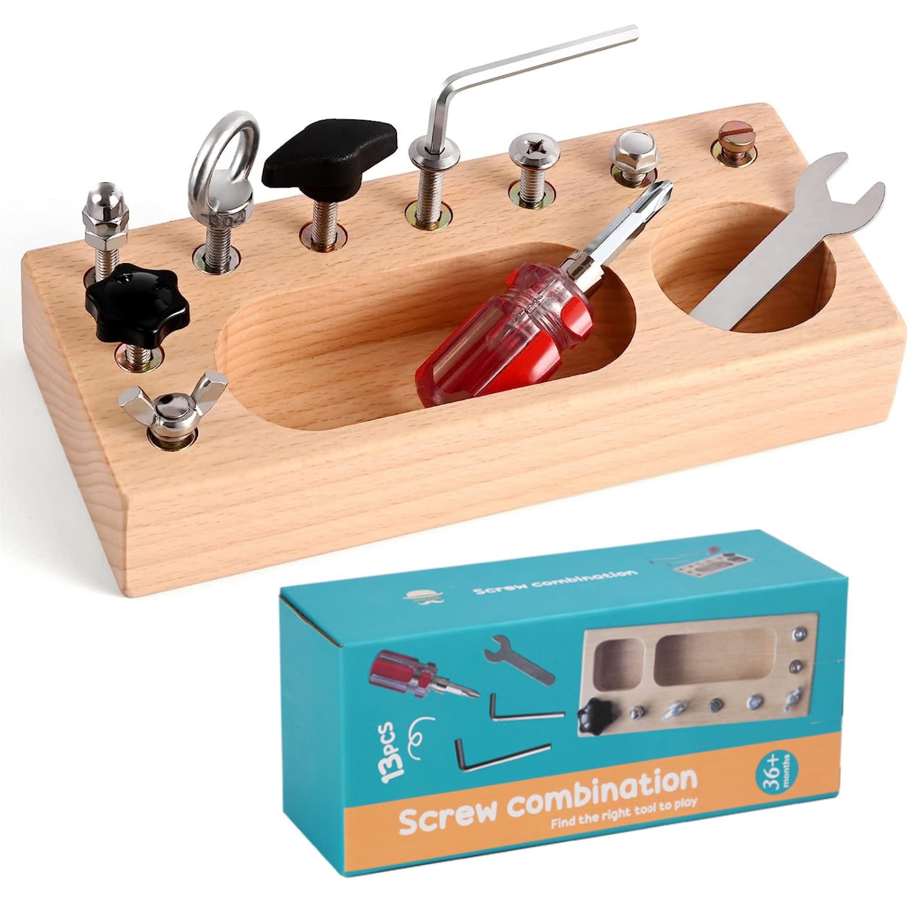 Buy AM ANNA Sensory Toys for 3 4 5 Year Old Boys Girls,Wooden Montessori Screw Driver Board for