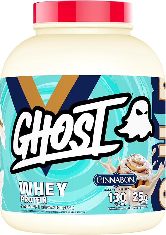 GHOST Whey Protein Powder, Cinnabon - 5LB, 25G of Protein