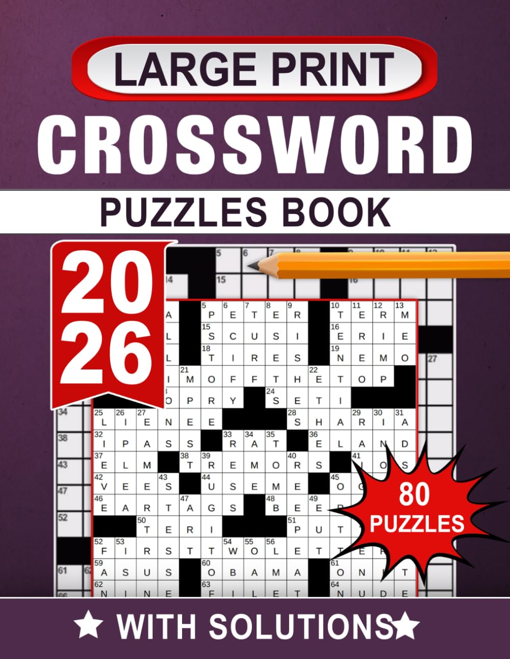 2026 Large Print Crossword Puzzles Book: A clean, spacious layout offering a smooth and pleasant solving experience