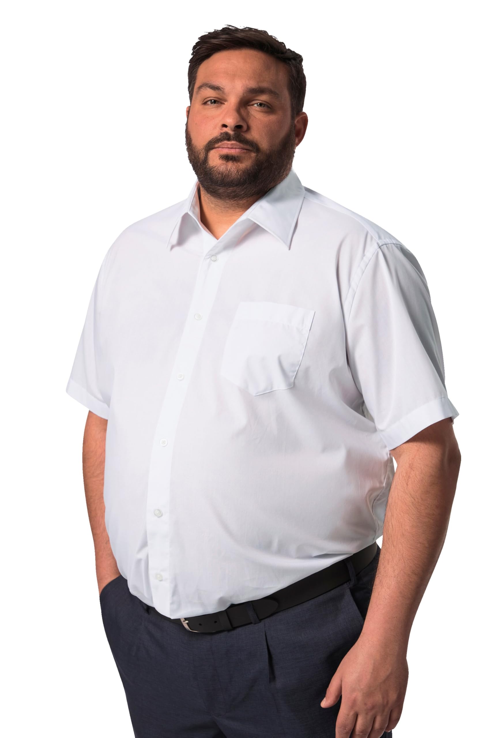 Men Plus Herren große Größen Übergrößen Menswear L-8XL Men+ Businesshemd, Halbarm, Easycare, Vario-Kragen, Comfort Fit, bis 8 XL 830758