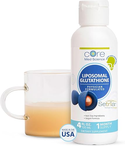 Glutatión liposomal optimizado, 0.018 oz. L glutatión reducido bajo la marca "Setria más 0.018 oz de fosfatidilcolina. Ayuda a mantener la salud