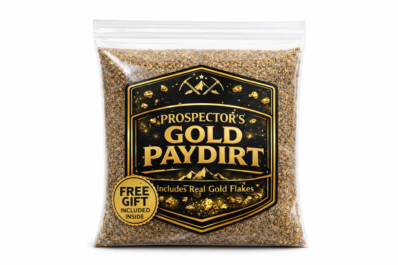 Gold Paydirt bolsa de tierra con pepitas de oro real para iniciación en minería