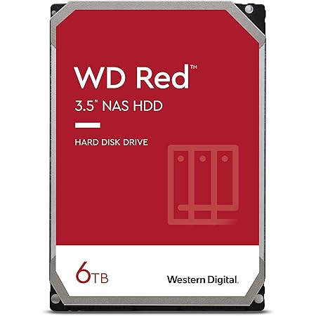 Western Digital 6TB WD Red NAS Internal Hard Drive HDD - 5400 RPM, SATA 6 Gb/s, SMR, 256MB Cache, 3.5" - WD60EFAX