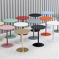 Vista 4 de Mesa redonda de bar y pub, mesa de cóctel circular de pie de estilo moderno con parte superior de hierro, adecuada para sala de estar, mesa