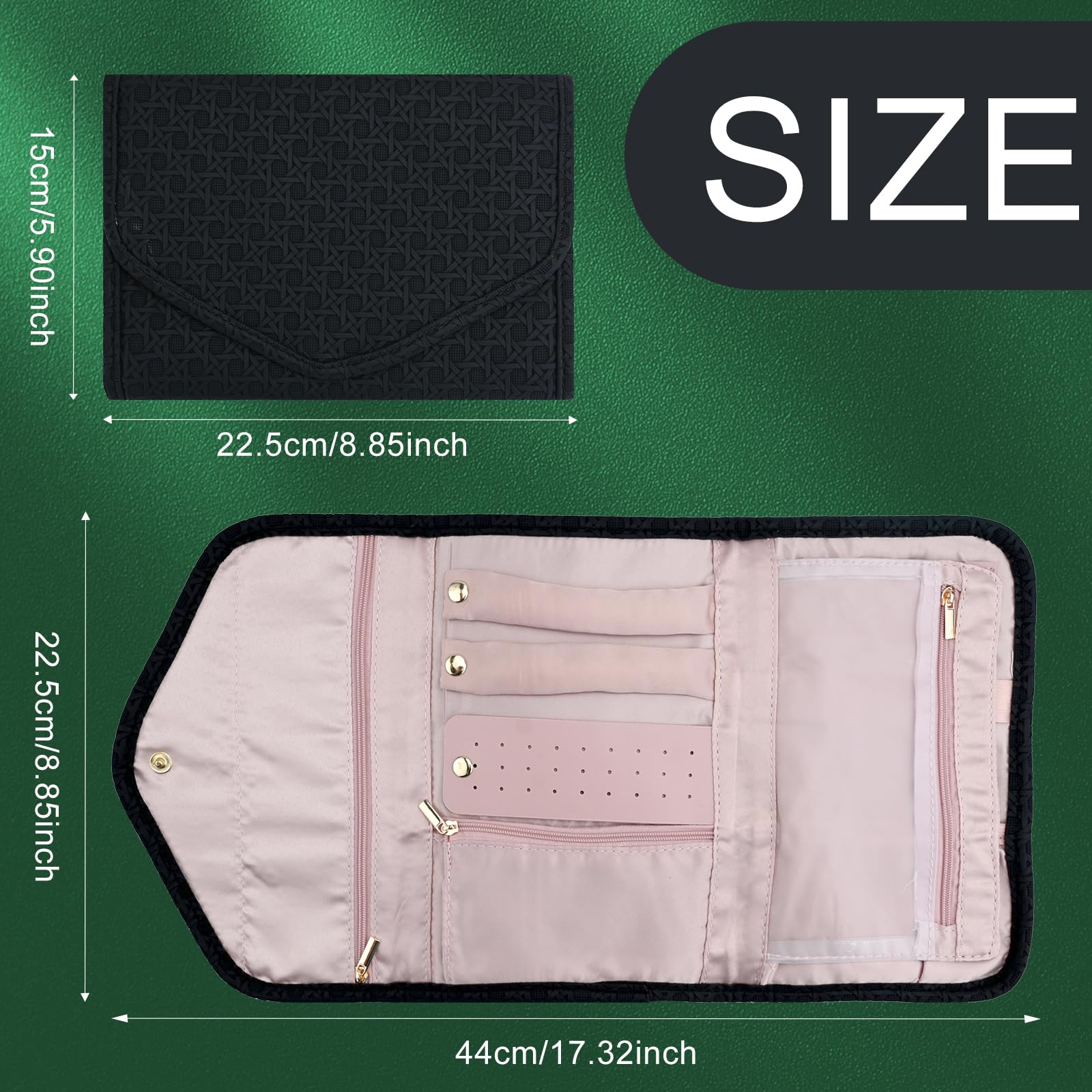 Rouleau Organisateur De Bijoux Fadcaer - Pliable, Grande Capacité, Velours Peau De Pêche - Idéal Pour Voyage
