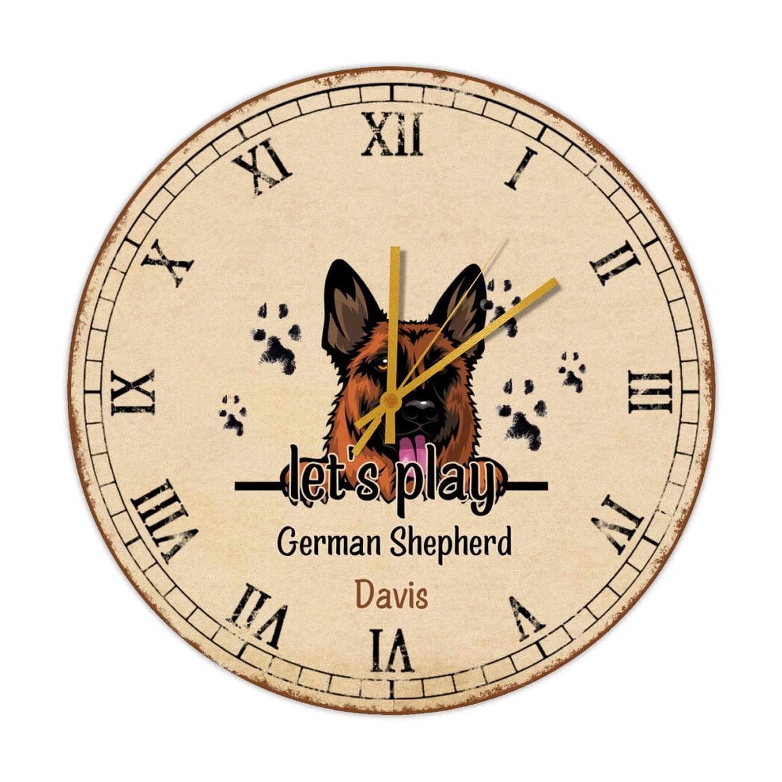 Cadeau pour les amoureux des animaux horloge murale en bois