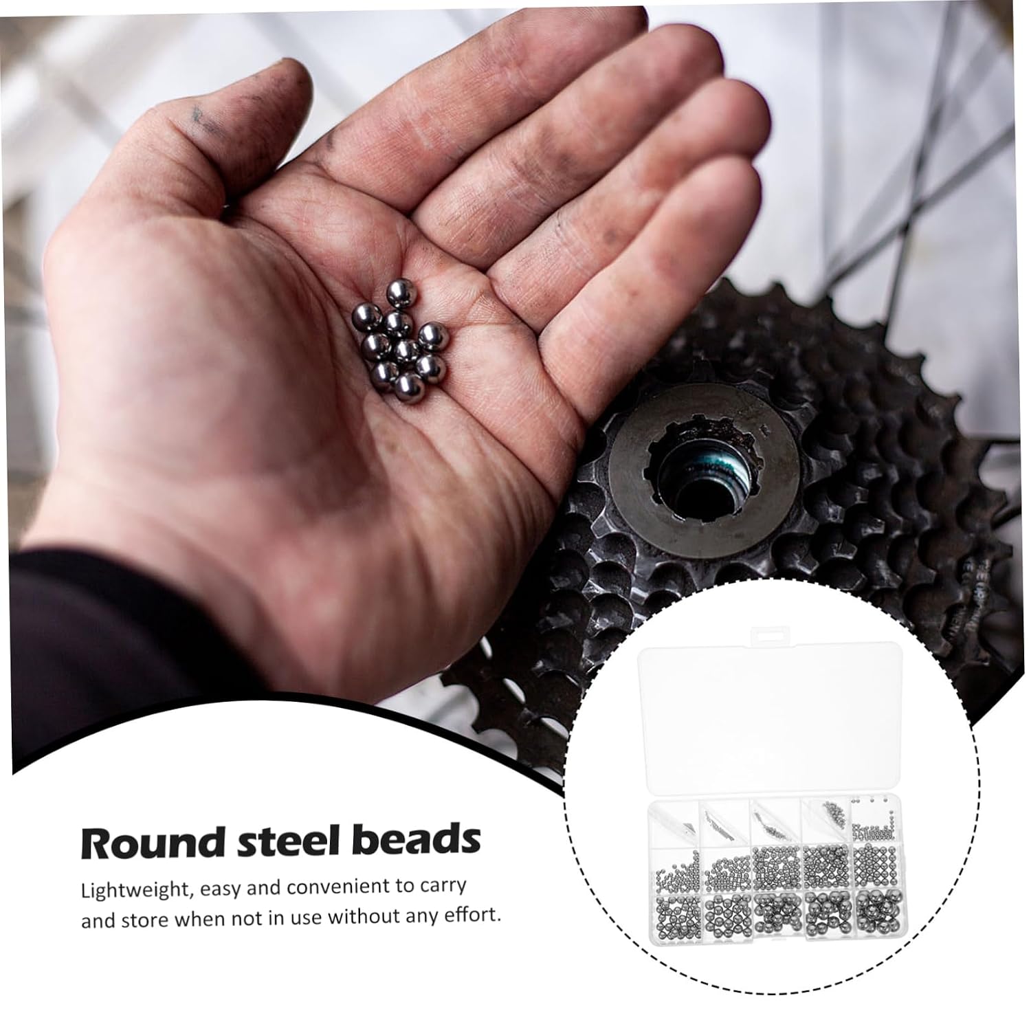 PRETYZOOM 580pcs Stainless Steel Ball Assortment Kit 1.0-10.0mm High Precision Balls for Mechanical Use