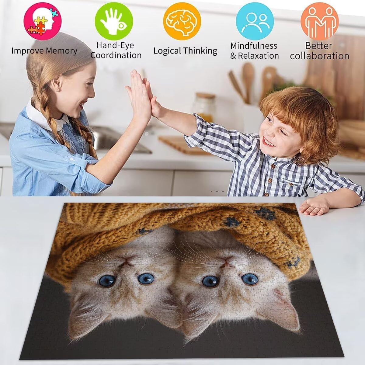 Puzzle Erwachsene 2000 Teile Katze Haustier Educa Jigsaw für Kinder ab 8 Jahren Mädchen Jungen, Erwachsene Impossible Klassische Puzzles Schwer, Anspruchsvoll Spielspaß, Als Geschenke 70x99cm t-638