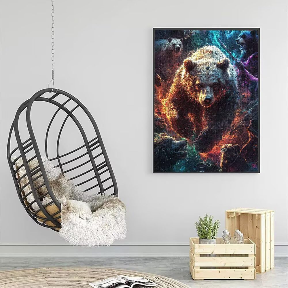 Puzzle 4000 Pezzi, Orso Feroce 3D Puzzle per Adulti Impegnativo, Educa Puzzles Artistico, Divertente E Stimolante Puzzles Decorativo per La Famiglia, Regalo e Decorazione Pareti DX0YL6-976