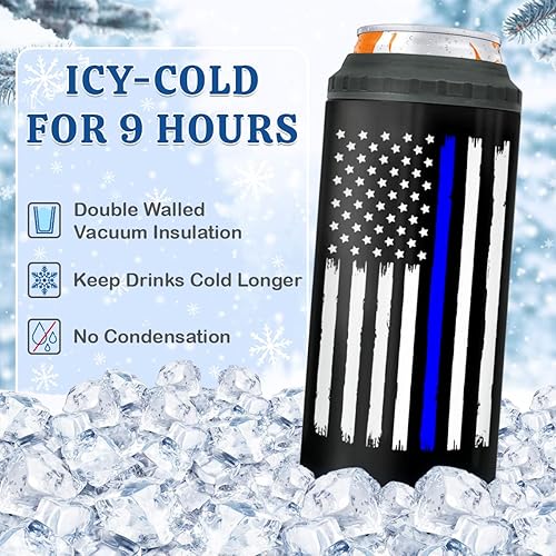 Miniatura 10 de winorax Vaso enfriador de latas de la bandera estadounidense 4 en 1 con aislamiento de acero inoxidable con la bandera de Estados Unidos, taza de