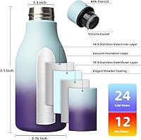 Vista 70 de BJPKPK Botellas de agua aisladas, botella de agua de metal de acero inoxidable de 18 onzas con correa, termo a prueba de fugas sin BPA, tazas
