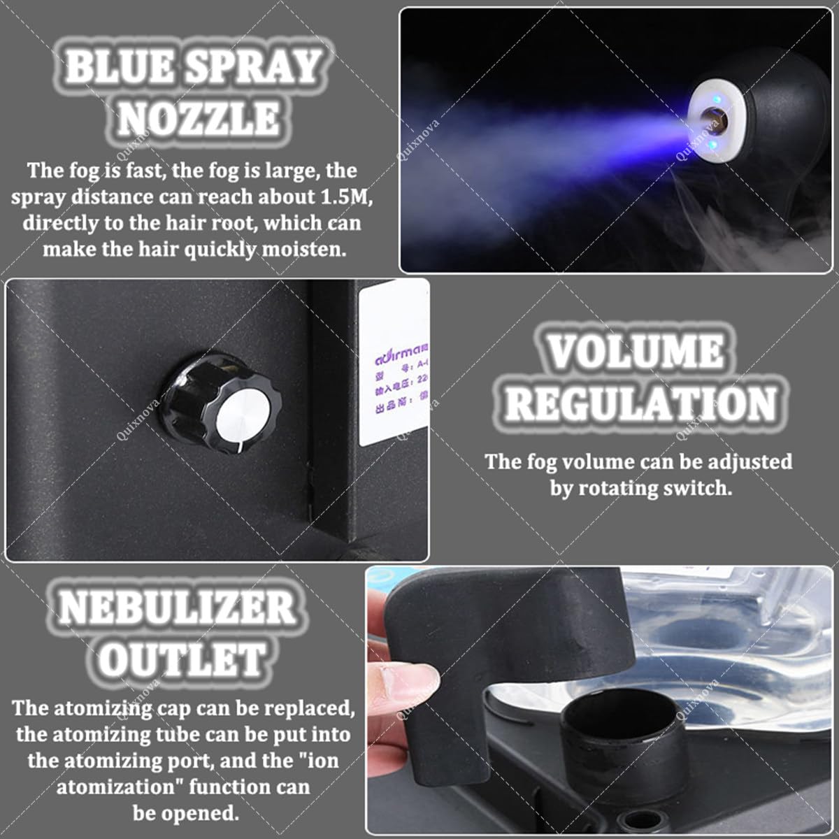 Vaporiera per capelli nano 5 in 1,processore professionale a ultrasuoni e micro nebulizzazione,macchina multifunzionale rimovibile per la cura dei capelli con cappuccio per la cura dei capelli