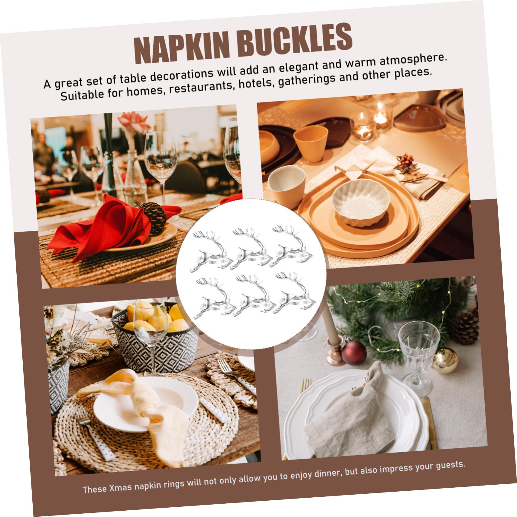 TOPBATHY 30 Pz Portatovaglioli natale decorazioni tavola portatovaglioli natalizi decorazioni per tovaglioli anello decorativo tovagliolo decorazioni natalizie arredamento lega