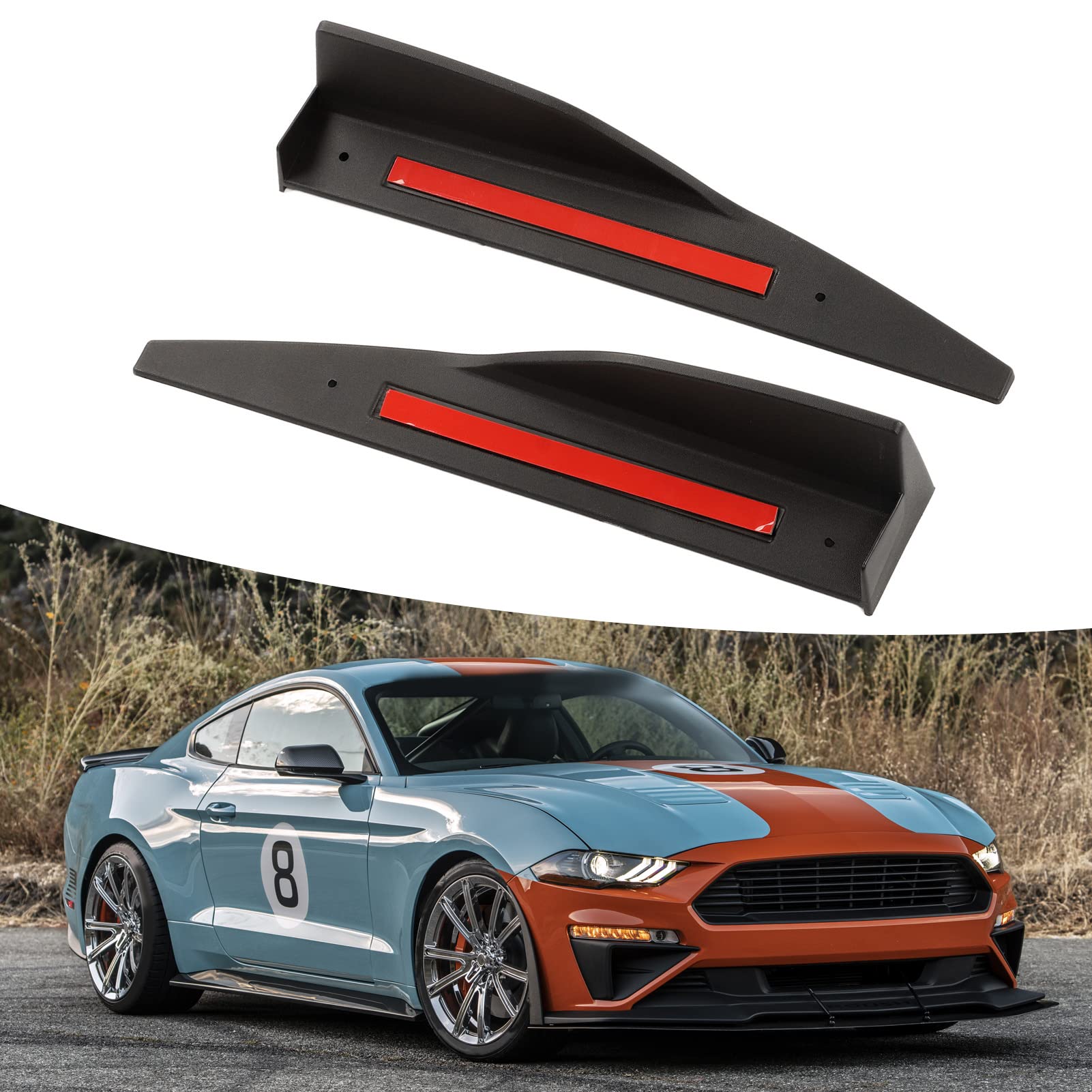 Spoiler de Jupe latérale, 2pcs empêchent Les Rayures résistant à la Chaleur élégant diffuseur d'ailettes à Bascule résistant à l'usure pour Les Voitures, Décorations Automobiles