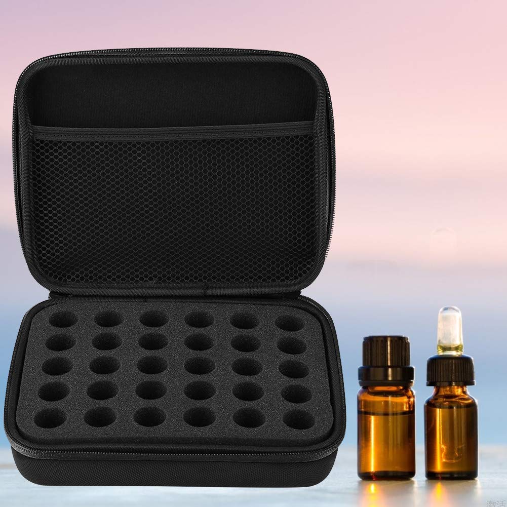 OUKENS Essential Oils Storage Case, 30 Grids Hard EVA Shell Essential Oil Storage Case Travel Carrying Organizer Box Suitable for Bottles 5ml