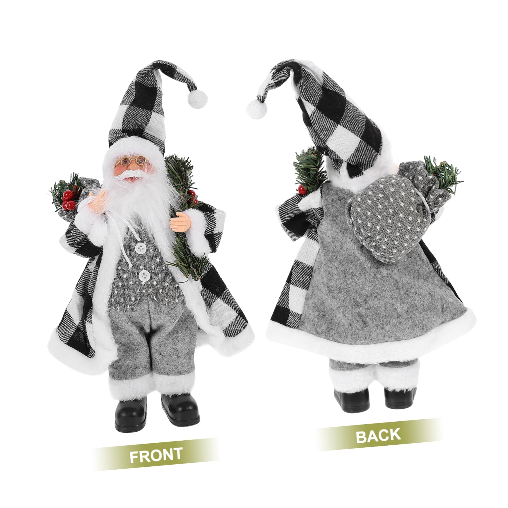 Abaodam Statuina di Babbo Natale Decorativa da Tavolo Statua Natalizia da Collezione Oggetto di Scena per Feste di Natale