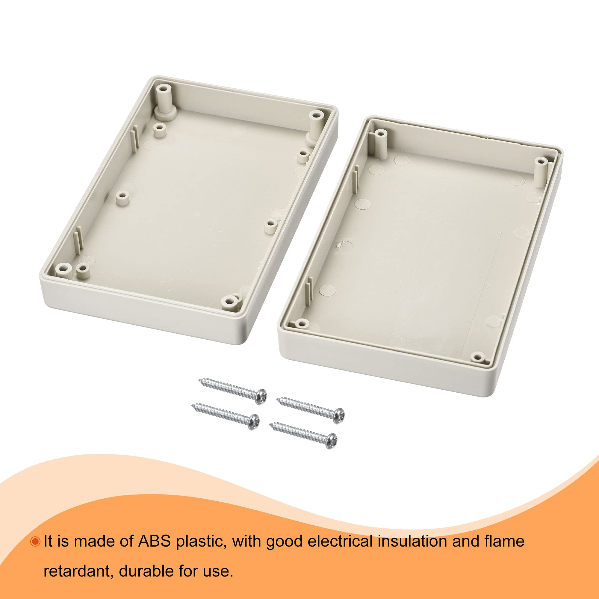 sourcing map Caja de Conexiones Impermeable ABS, 2x Cajas Estanca Antipolvo, Caja Instrumentos Eléctrica con Tapa para Proyectos Eléctricos, Gris, 125x80x32mm