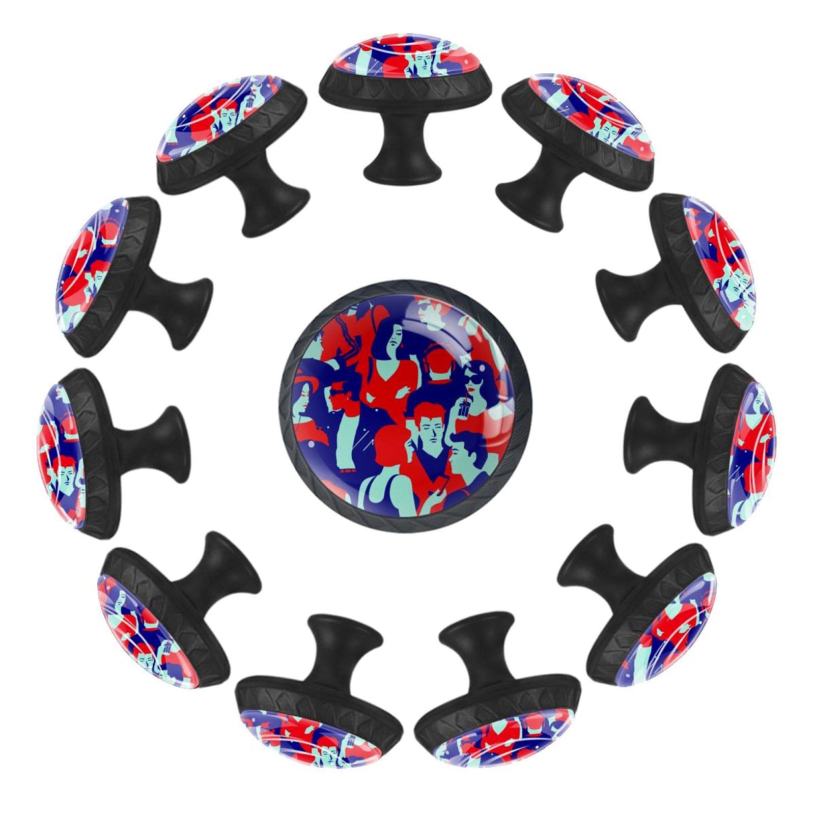 Boutons de tiroir de 35 mm pour la chambre d'enfant : lot de 12 poignées déco Fashion People