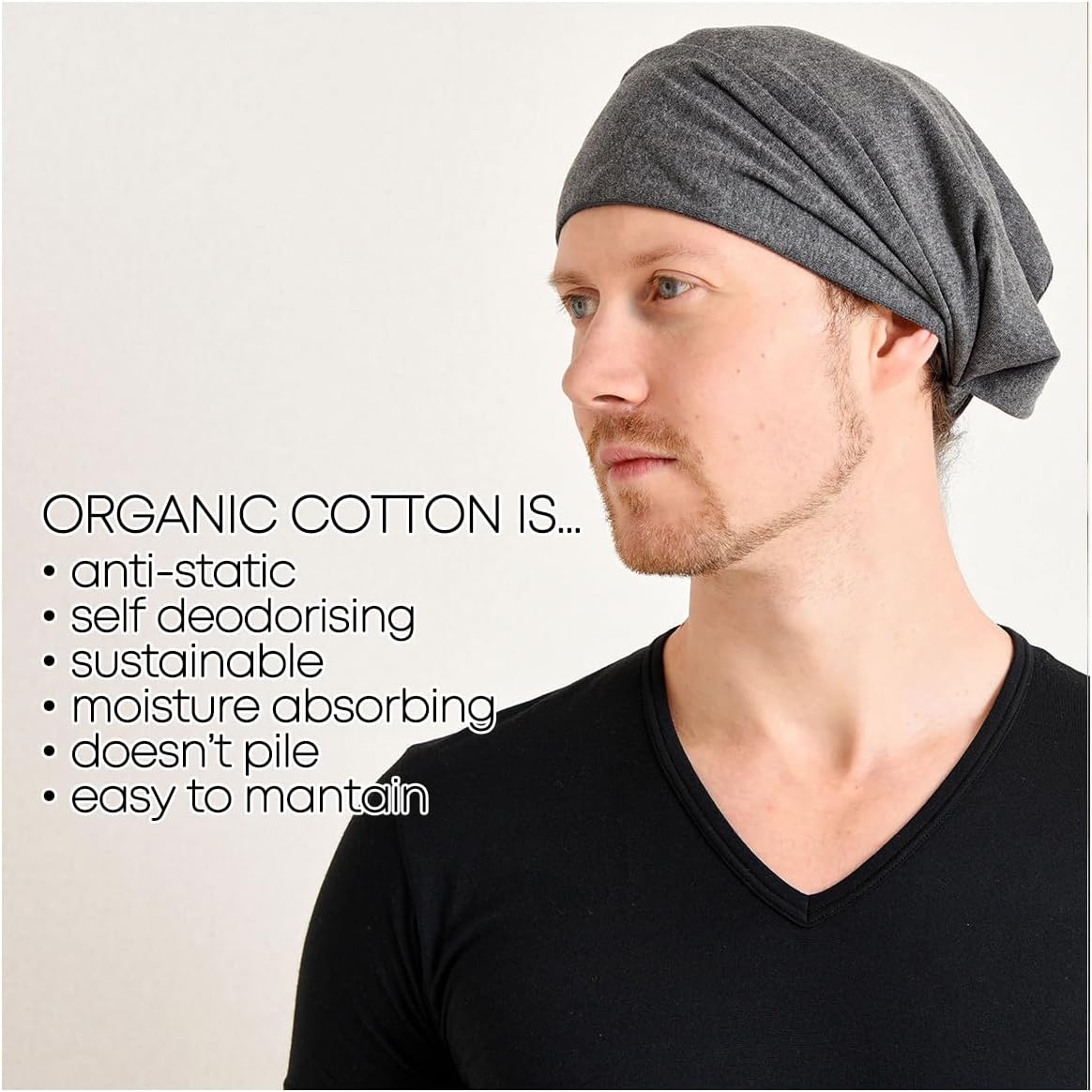 CHARM Organic Cotton Headband Pre-Tied Bandana - Mens Womens Hairband Chemo Head Bands
