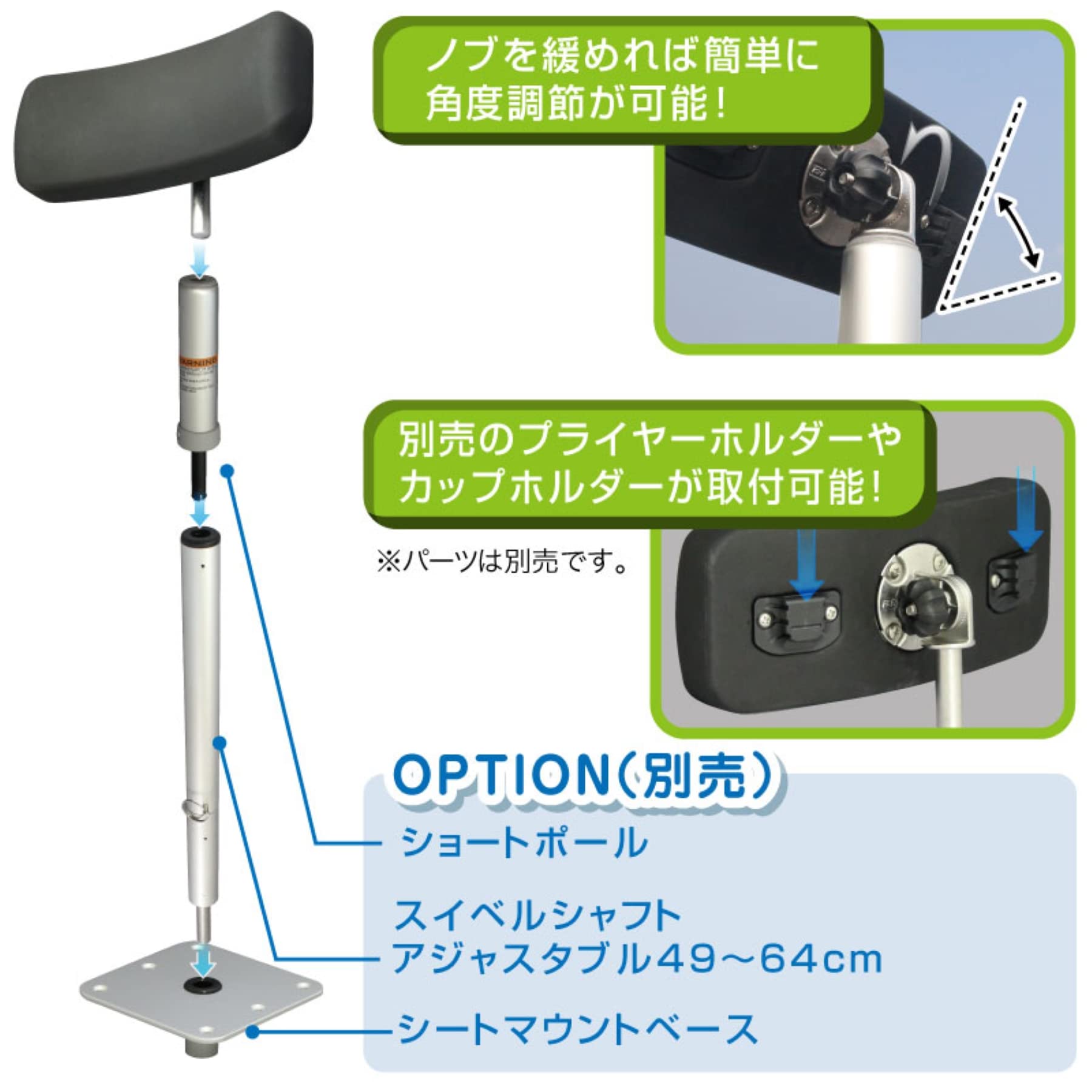 Amazon | BMO JAPAN(ビーエムオージャパン) バスボート用 バックレスト 