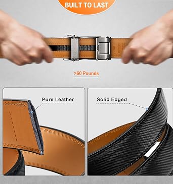 BULLIANT Men Belt Customizing-Ratchet Belts Strap Buckle Individual For Repalcement or Self-Assembling 1 3/8-Cut for Fit