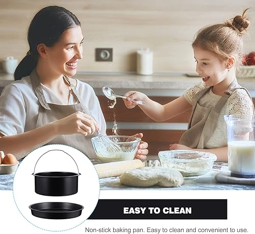 Miniatura 7 de Hemoton Accesorios para freidora de aire de 7 pulgadas, molde para hornear para olla a presión, horno, bandeja para tartas, molde antiadherente,