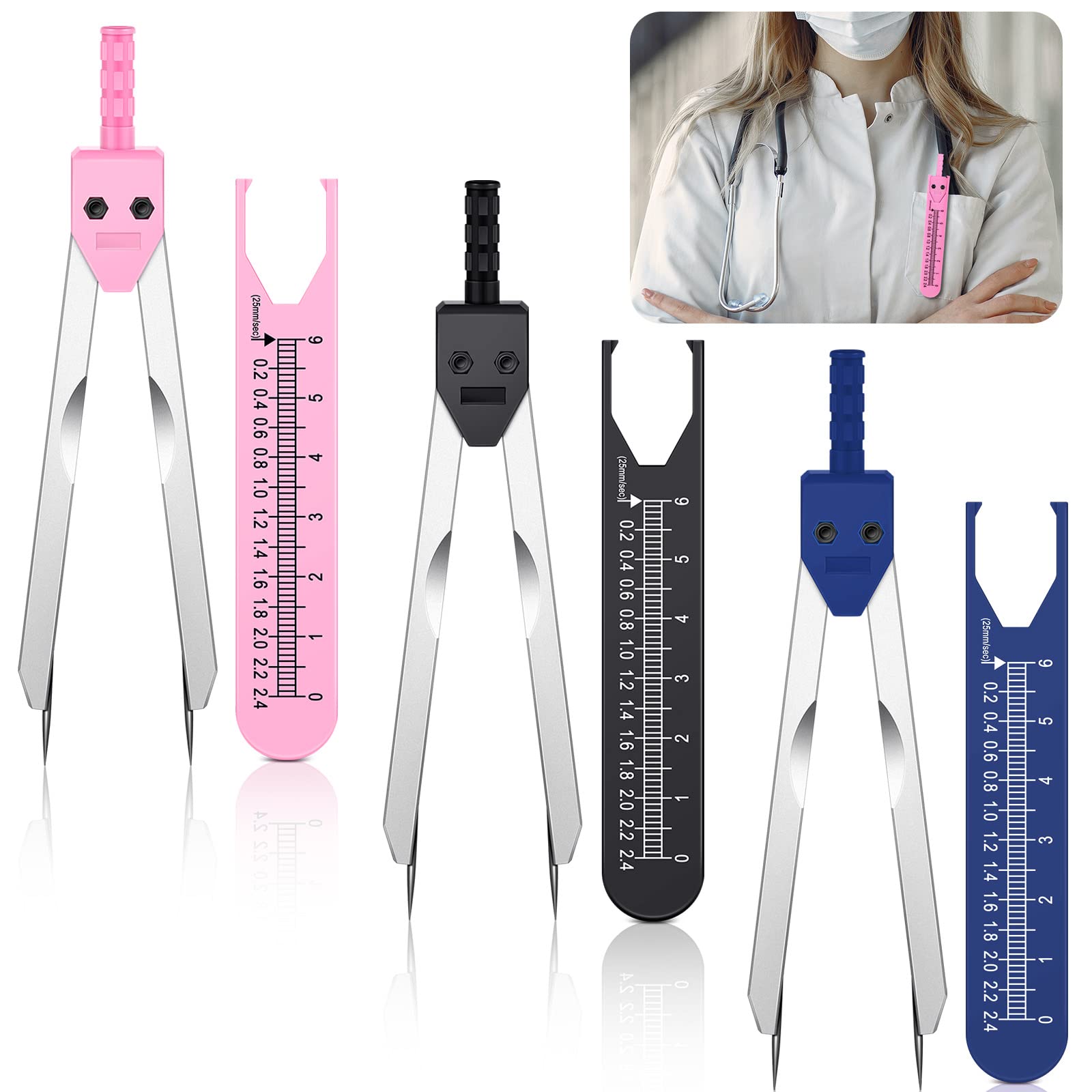 Buy Adjustable EKG Caliper 3 Pieces ECG Calipers Electrocardiogram
